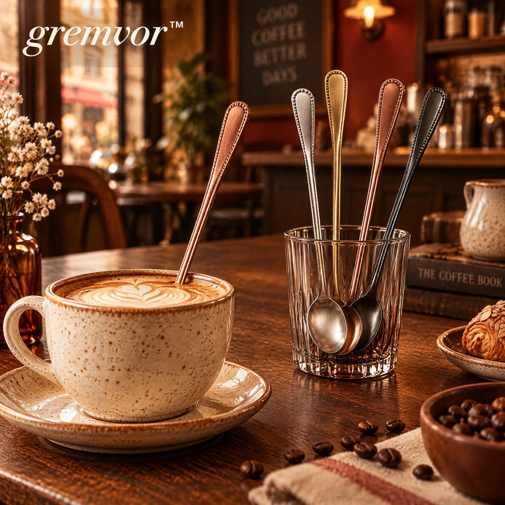 𝒈𝒓𝒆𝒎𝒗𝒐𝒓™ Long-Handle Coffee Stirring Spoon Set
