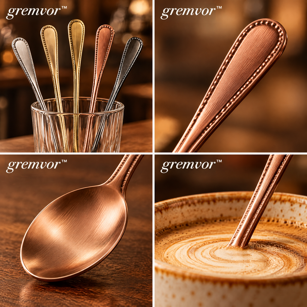 𝒈𝒓𝒆𝒎𝒗𝒐𝒓™ Long-Handle Coffee Stirring Spoon Set