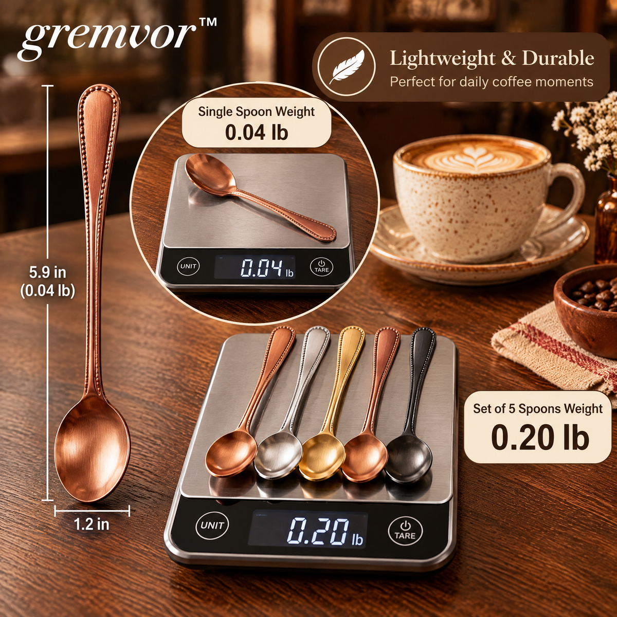 𝒈𝒓𝒆𝒎𝒗𝒐𝒓™ Long-Handle Coffee Stirring Spoon Set