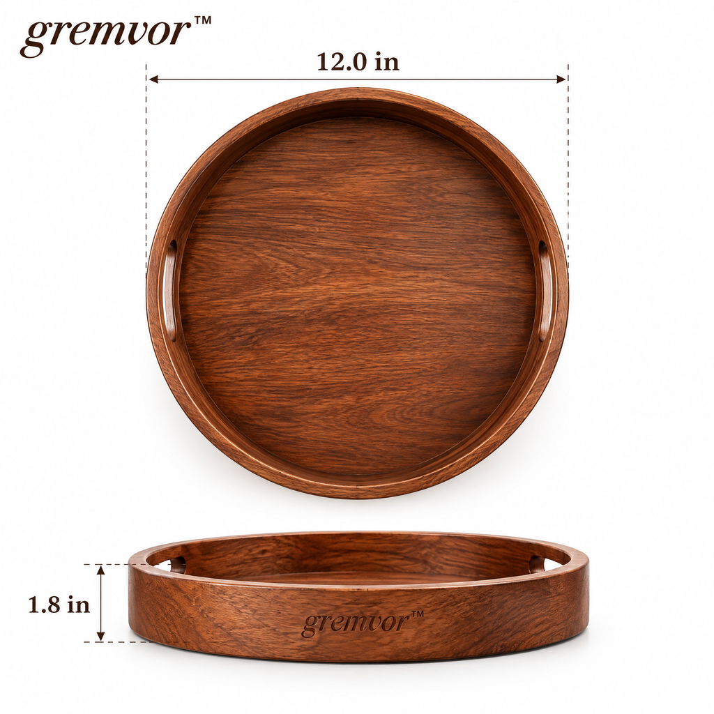 𝒈𝒓𝒆𝒎𝒗𝒐𝒓™ Compact Wooden Coffee Serving Tray