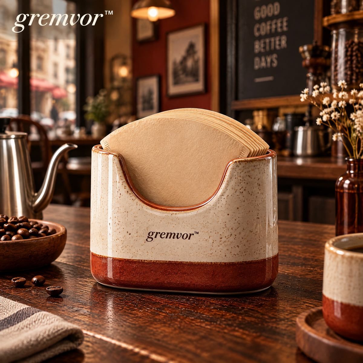 𝒈𝒓𝒆𝒎𝒗𝒐𝒓™ Ceramic Coffee Filter Paper Holder