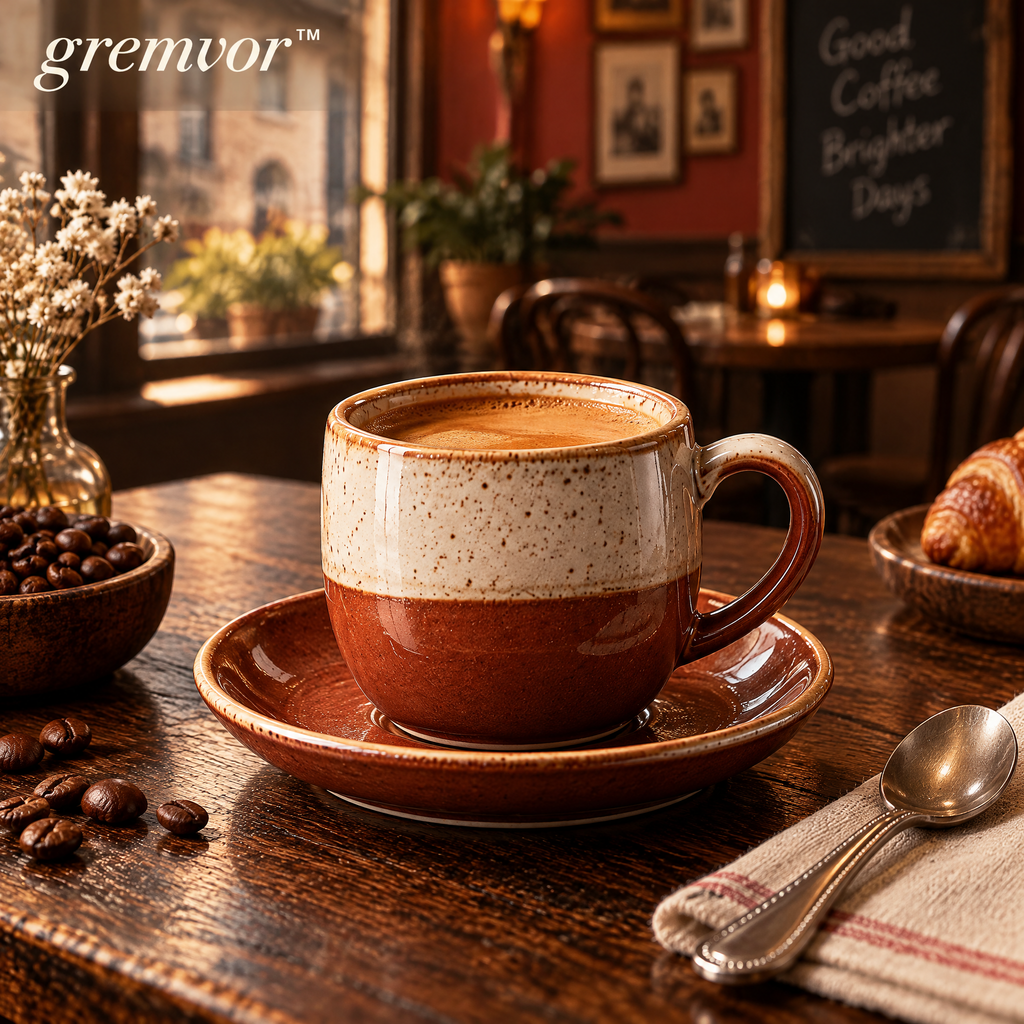 𝒈𝒓𝒆𝒎𝒗𝒐𝒓™ Ceramic Espresso Cup & Saucer