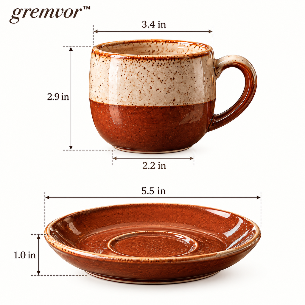 𝒈𝒓𝒆𝒎𝒗𝒐𝒓™ Ceramic Espresso Cup & Saucer