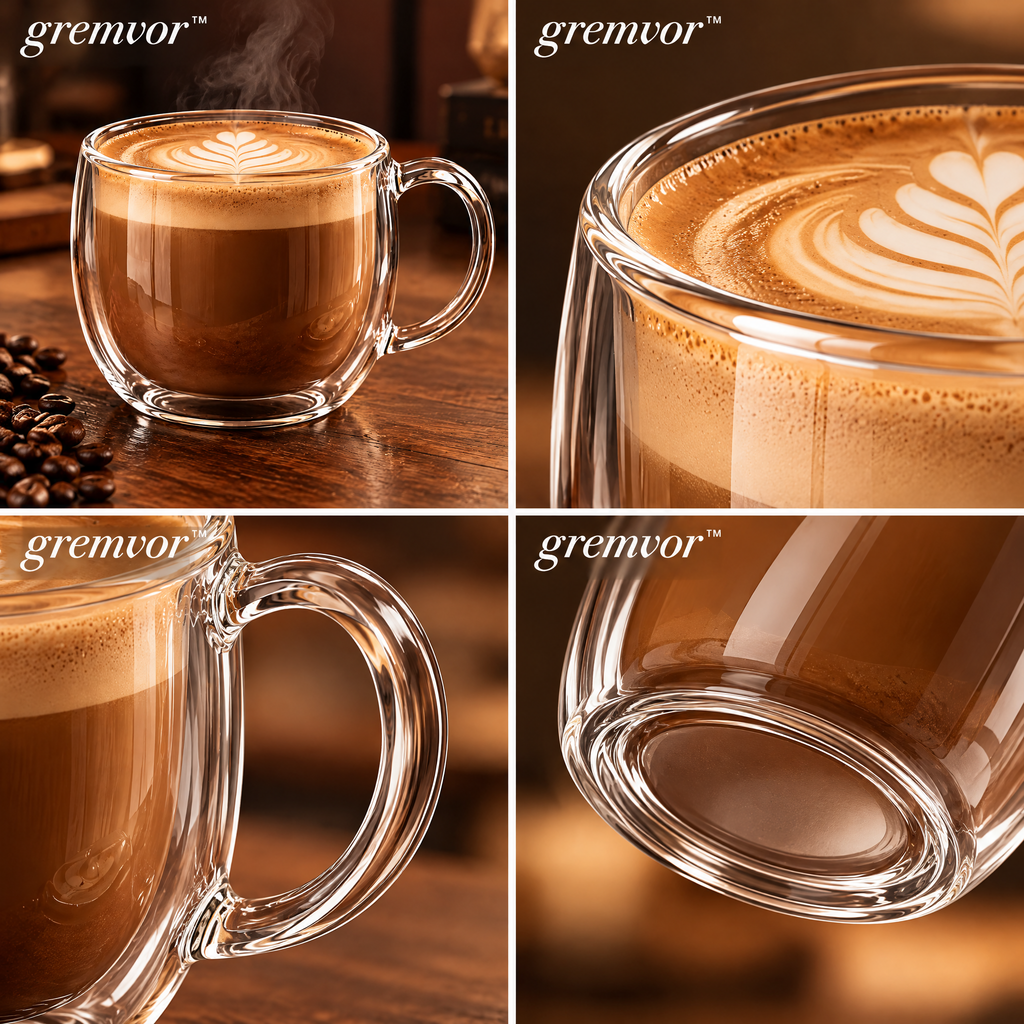 𝒈𝒓𝒆𝒎𝒗𝒐𝒓™ Double-Wall Glass Coffee Cup
