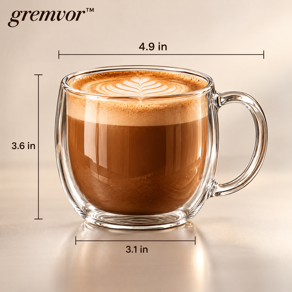 𝒈𝒓𝒆𝒎𝒗𝒐𝒓™ Double-Wall Glass Coffee Cup