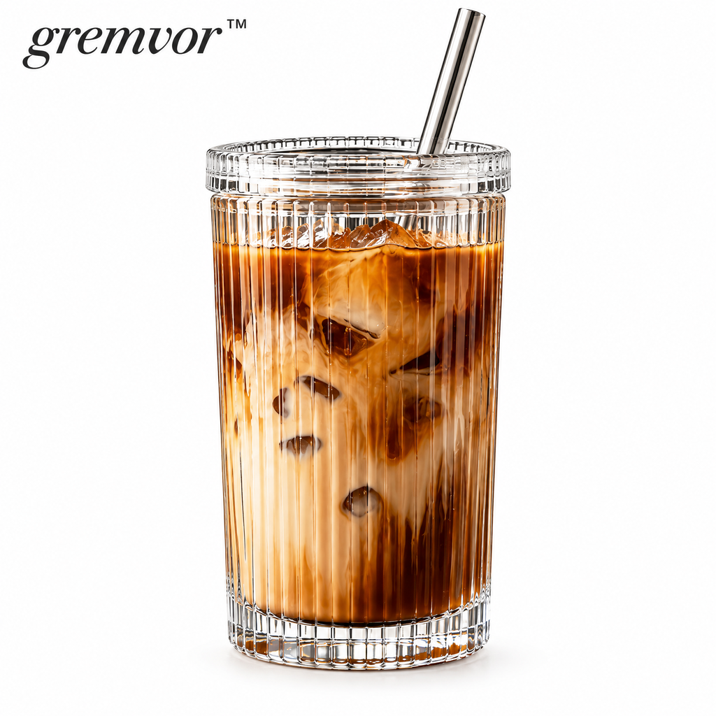 𝒈𝒓𝒆𝒎𝒗𝒐𝒓™ Ribbed Glass Iced Coffee Tumbler