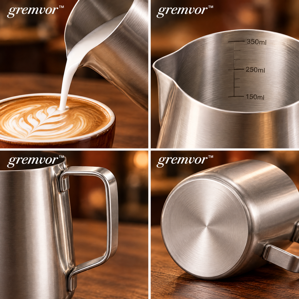 𝒈𝒓𝒆𝒎𝒗𝒐𝒓™ Stainless Steel Milk Frothing Pitcher
