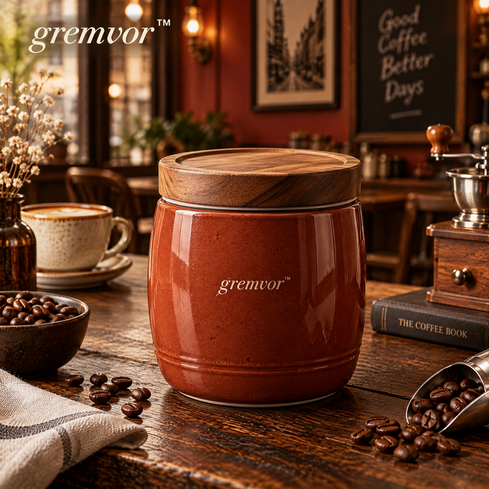 𝒈𝒓𝒆𝒎𝒗𝒐𝒓™ Wooden Lid Coffee Bean Canister