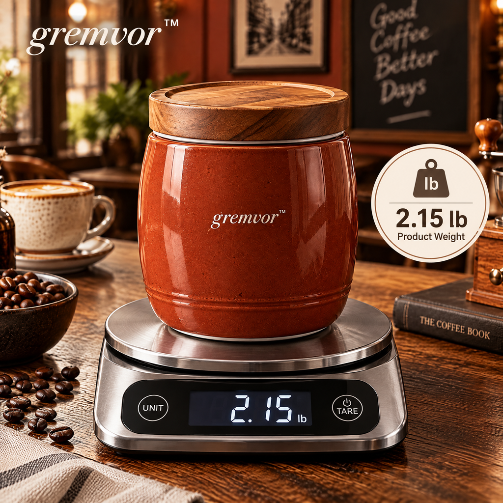 𝒈𝒓𝒆𝒎𝒗𝒐𝒓™ Wooden Lid Coffee Bean Canister