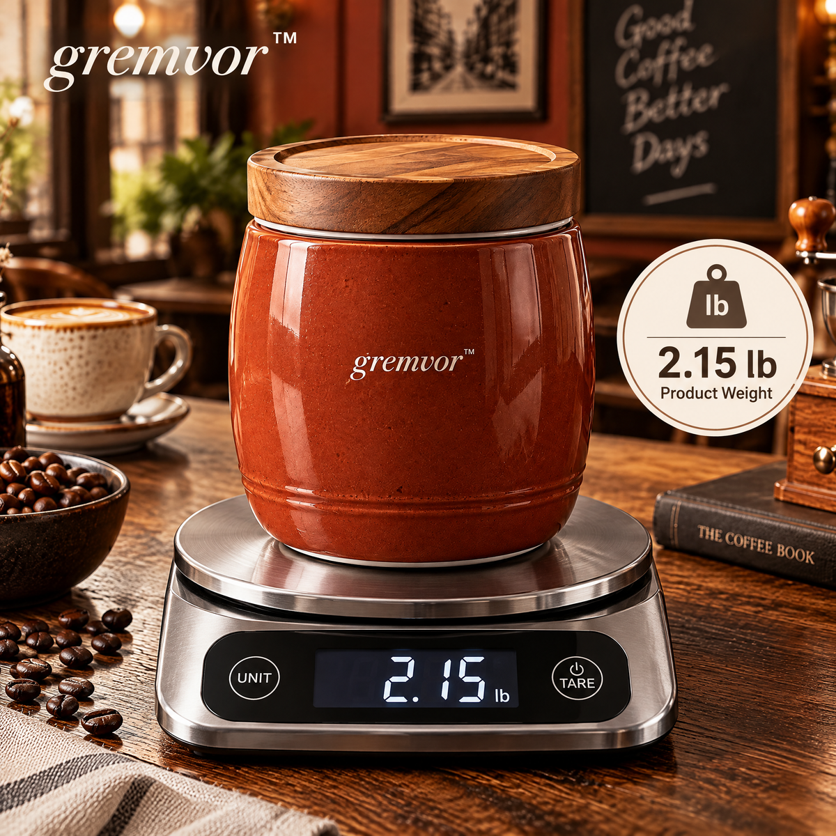 𝒈𝒓𝒆𝒎𝒗𝒐𝒓™ Wooden Lid Coffee Bean Canister